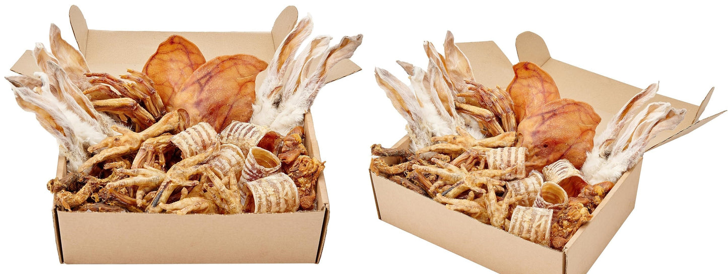 100 Pieces Natural Dog Treat Box, Rabbit, Chicken, Pork, Duck