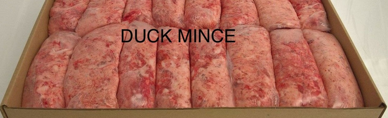 Dog Food Frozen DUCK Mince 40x 500g bags 20kg box. BARF RAW DIET delivered - rawbarffood.co.uk