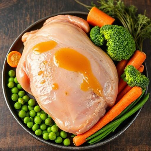 Premium Frozen Chicken & Vegetable Complete Meal for Dogs – 10kg Box (20 x 500g Chubbs) - rawbarffood.co.uk